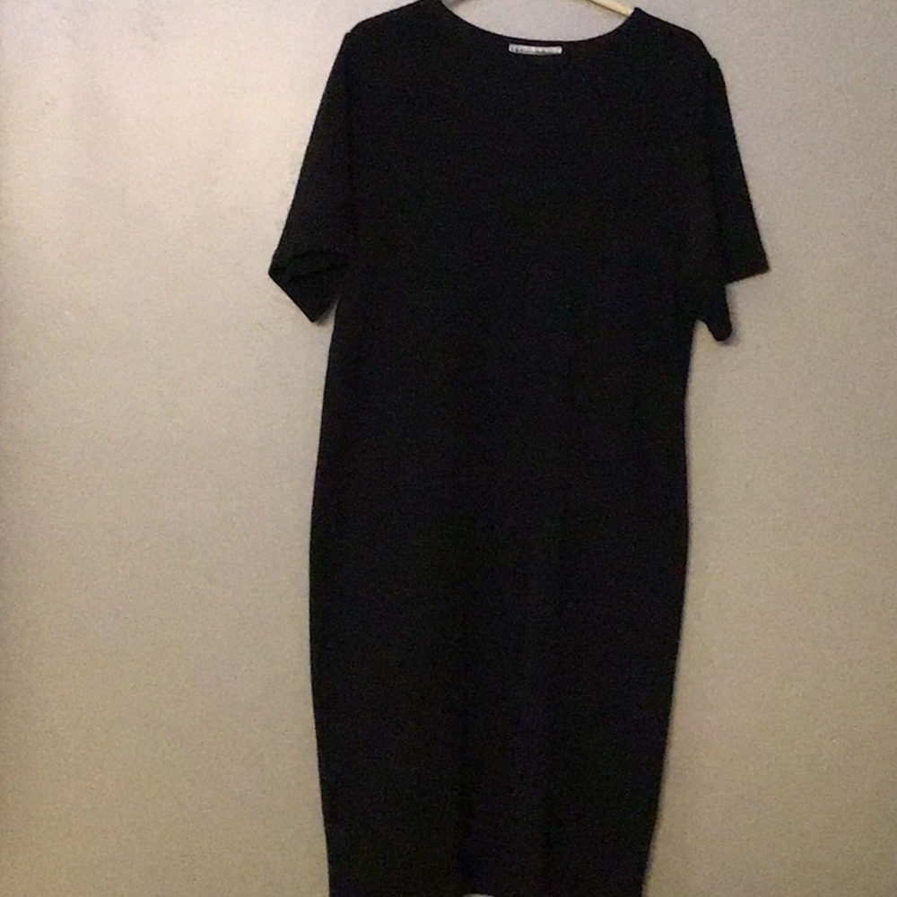 Black wool blend dress